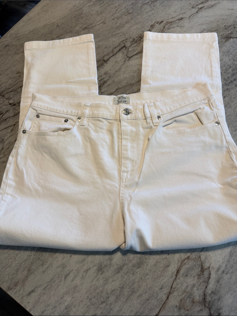 J. Crew Women’s White Boot cut Crop Jeans